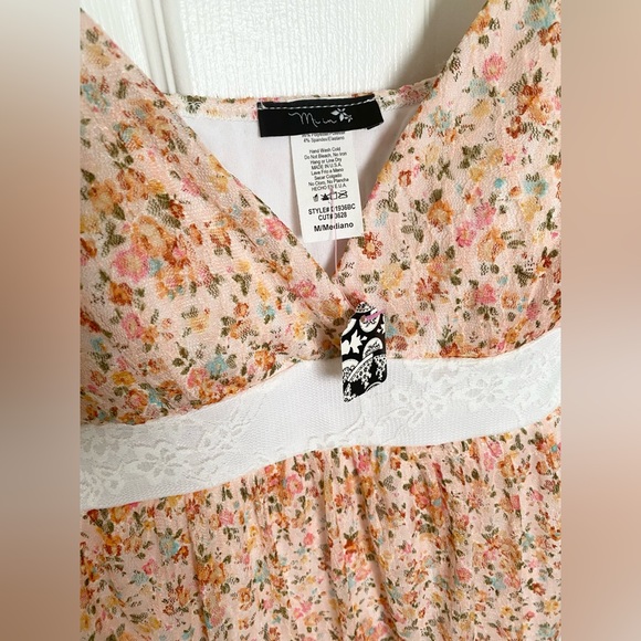 Women’s Mi.Im Floral & Lace Spaghetti Strapped Midi Dress Size Medium - Picture 3 of 5